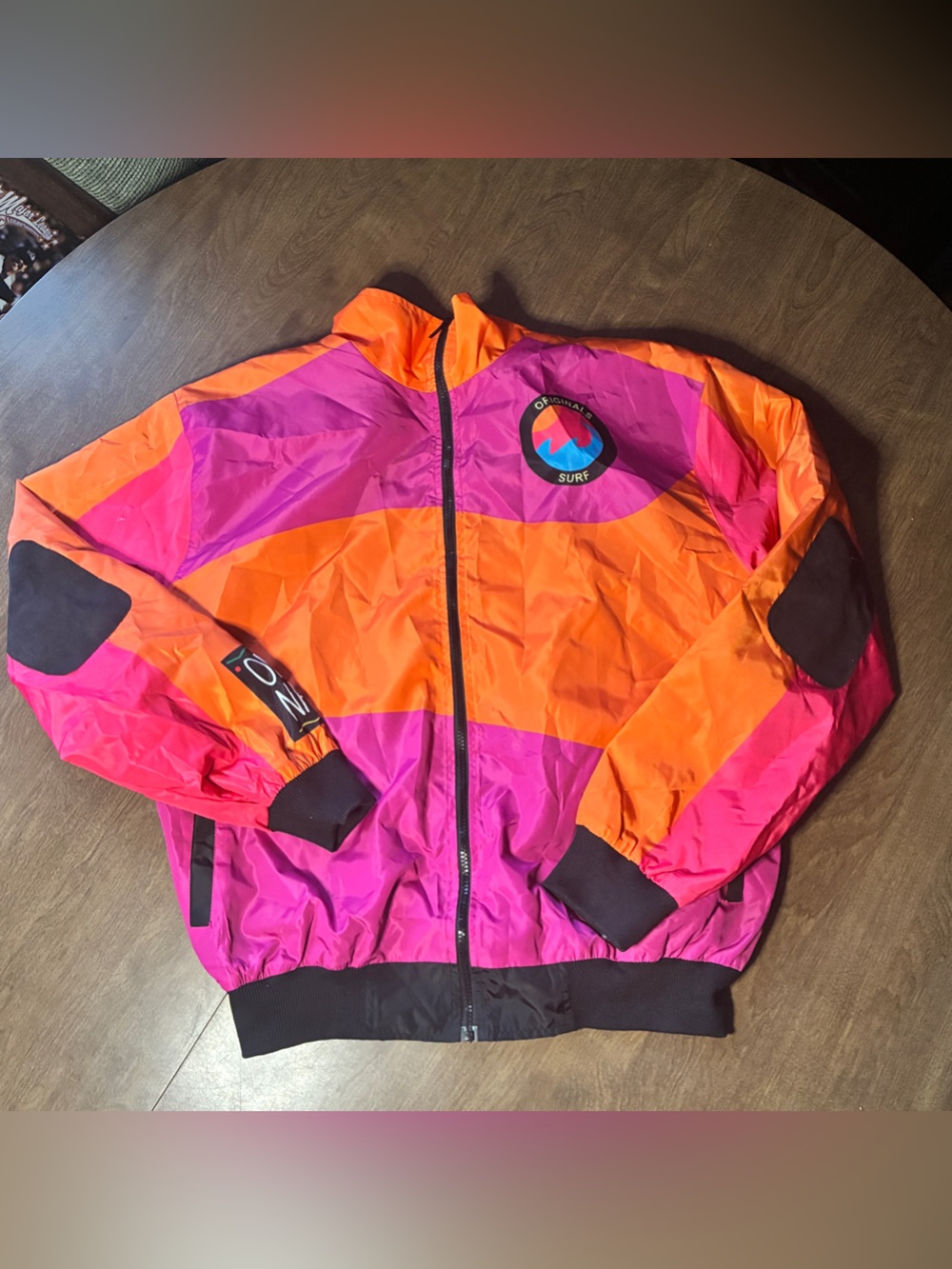 Kids Colorblock Windbreaker Jacket in Pink & Orange